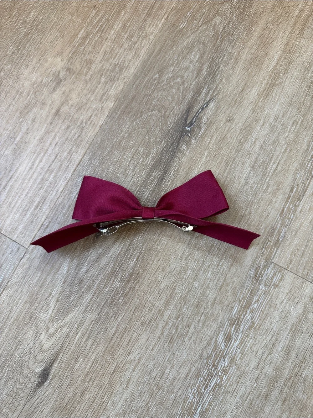 Classic Burgundy Bow Hair Clip - Women Accessories